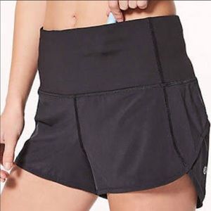 Size 4 Lululemon black running times short